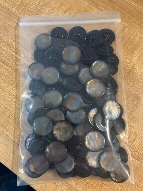 3/4" Black with Loop on Back Craft Buttons 100 pieces #18